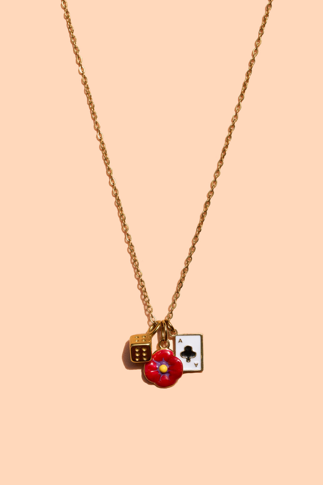 Lucky Poppy Necklace - 18K Gold Plated