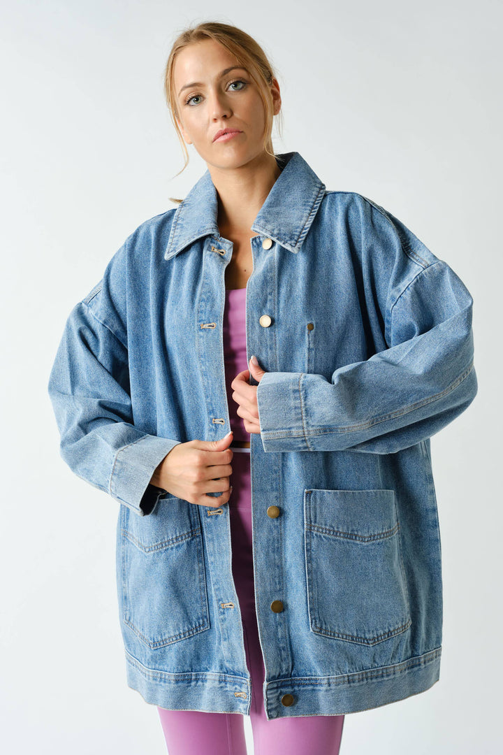 Boxy-Cut Denim Jacket KJ55