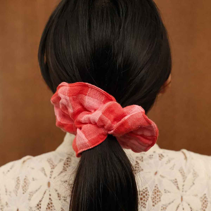 SCRUNCHIE VICHY PINK / RED