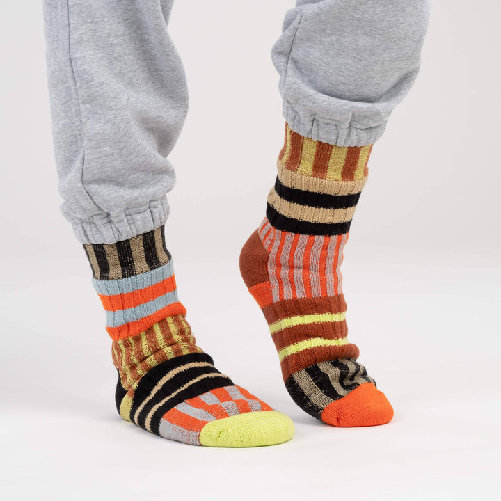 Patchwork Stripe House Socks