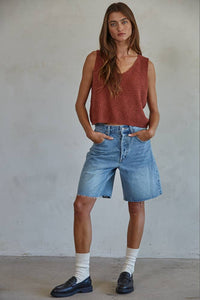 W2010 | Knit Sweater Cotton Acrylic V-Neck Vest Top