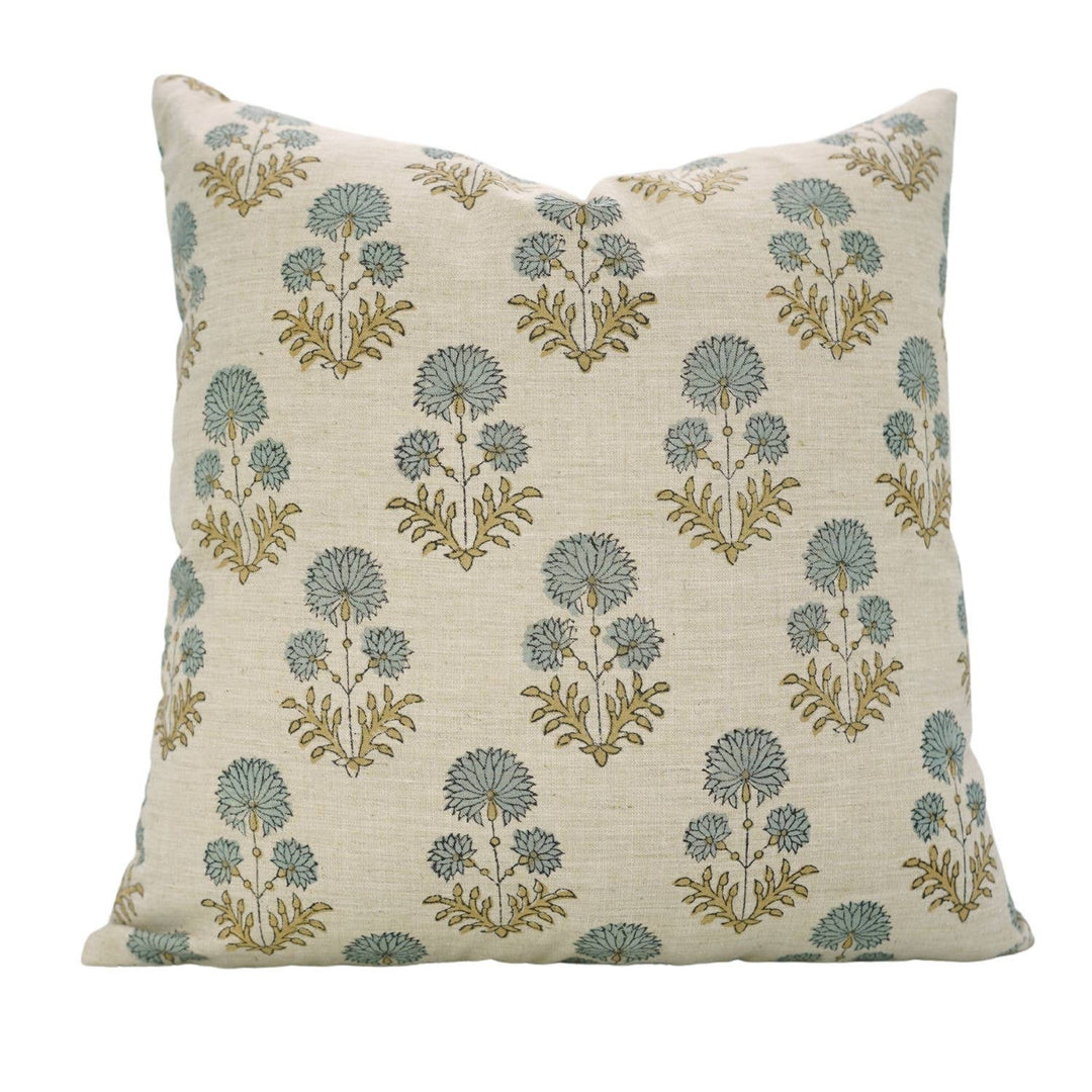 Handcrafted Block Print Linen Blend Pillow Cover - Rishi FB02