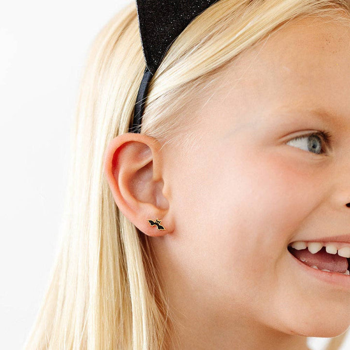 Bat Stud Earrings - Hypoallergenic, Flat Back, Girl Gift PPE24