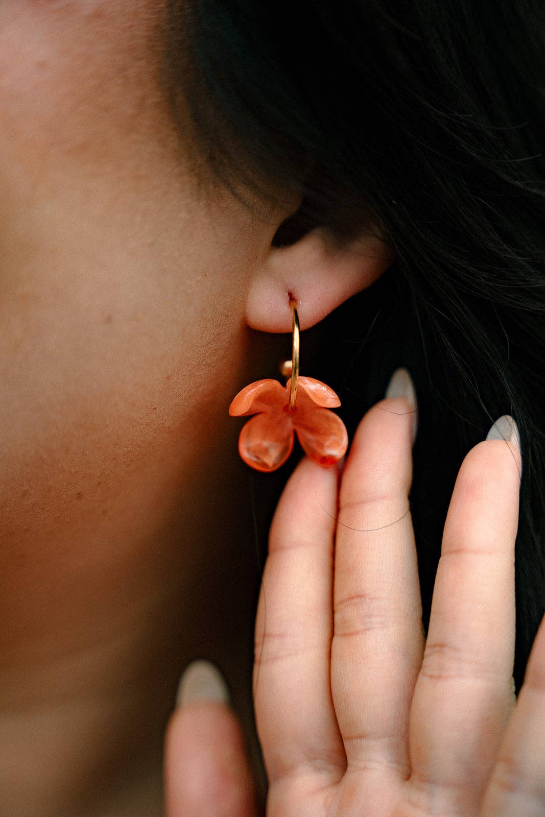 Primrose Hoops - Tangerine Orange // Spring, Summer Jewelry
