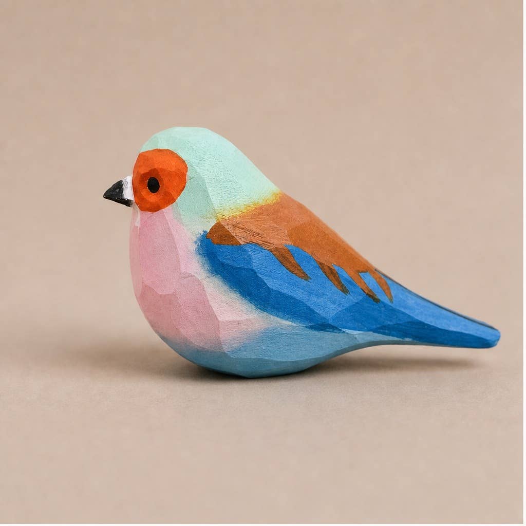 Artisan Hand-Carved Basswood Bird Figurine