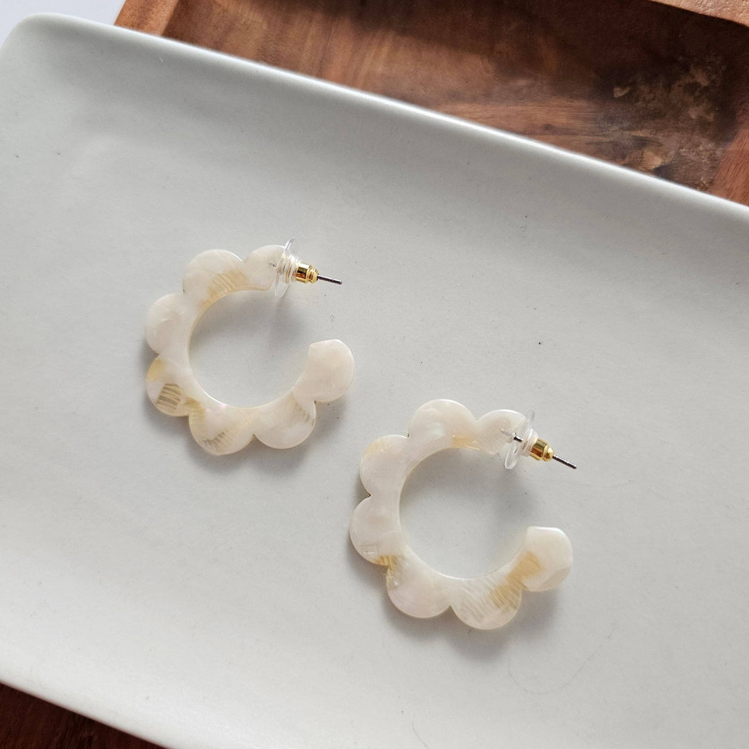 Flora Hoops - Cream // Jewelry, Earrings, Flower SS967