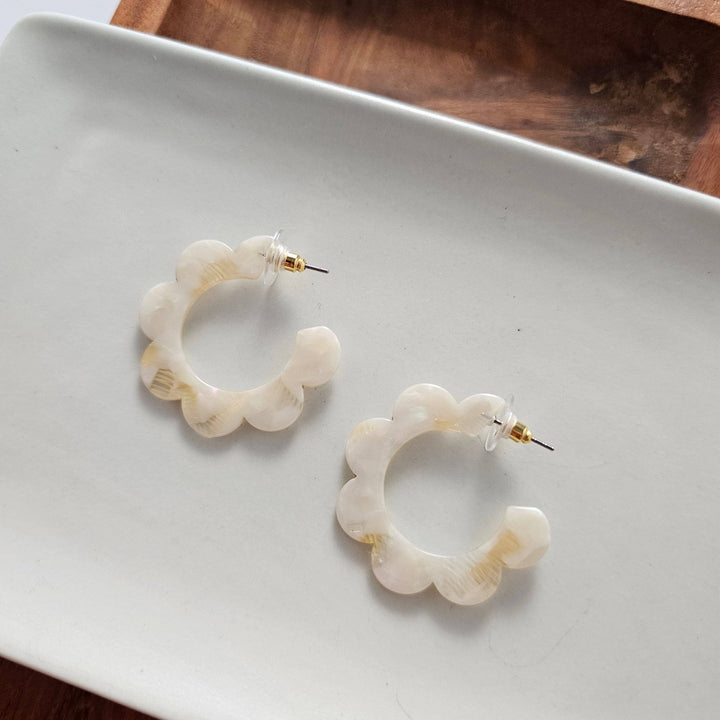 Flora Hoops - Cream // Jewelry, Earrings, Flower SS967