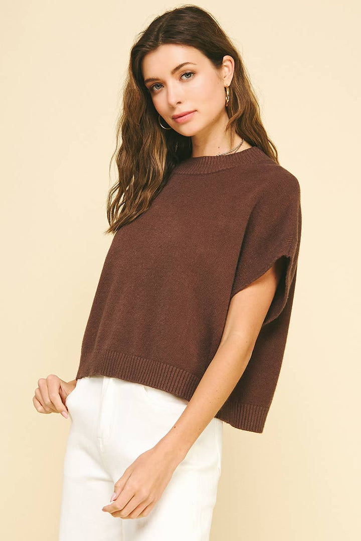 DROPPED SHOULDER SWEATER TOP - 4739W