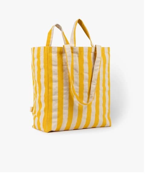 Striped Canvas Tote Bag