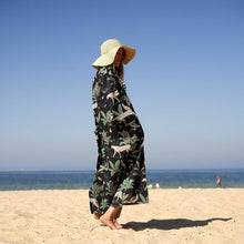 Load image into Gallery viewer, ‘Midnight Jungle’ 100% Cotton Kimono Robe