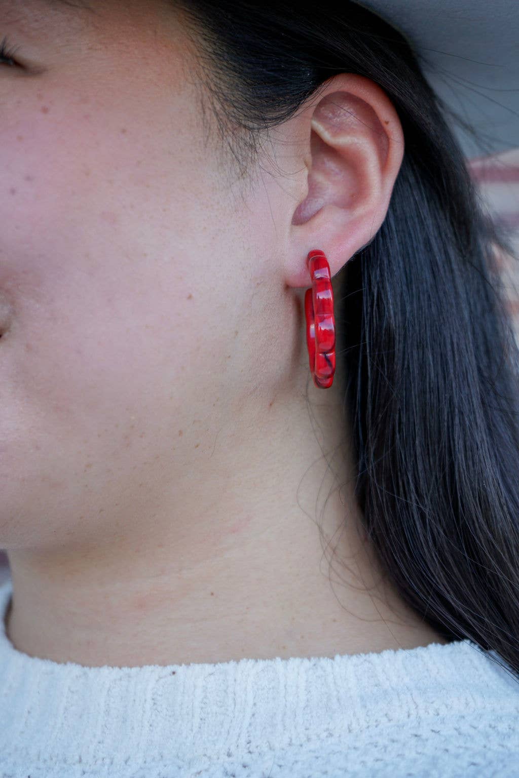 Scarlett Hoops - Crimson Red // Jewelry, Earrings, Fall SS238