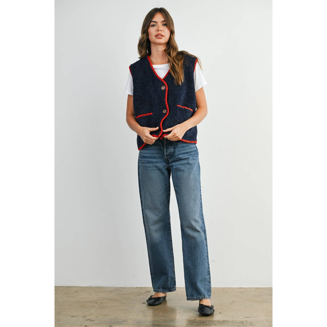Confetti Contrast-Trimmed  Vest - BMJ89