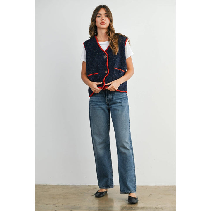 Confetti Contrast-Trimmed  Vest - BMJ89