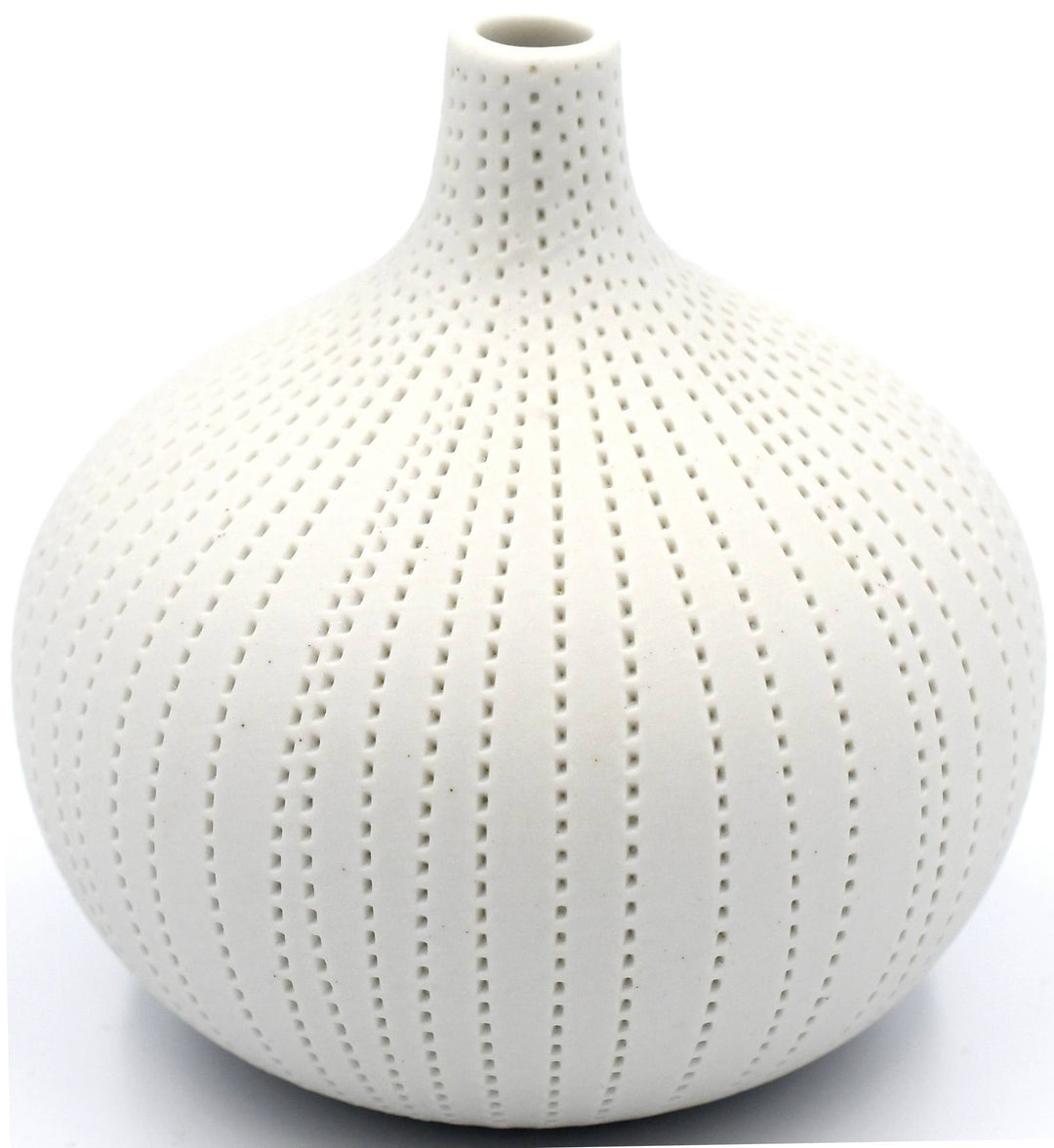 524WH13 CONGO TINY L-Handcrafted Porcelain Bud Vase