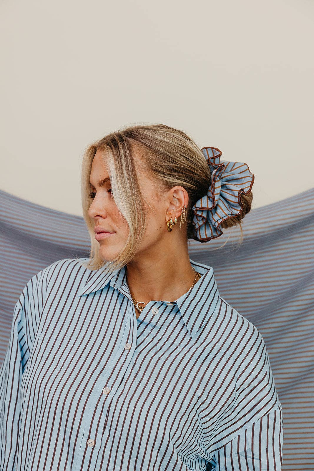 STRIPED CORSET SCRUNCHIE KX17