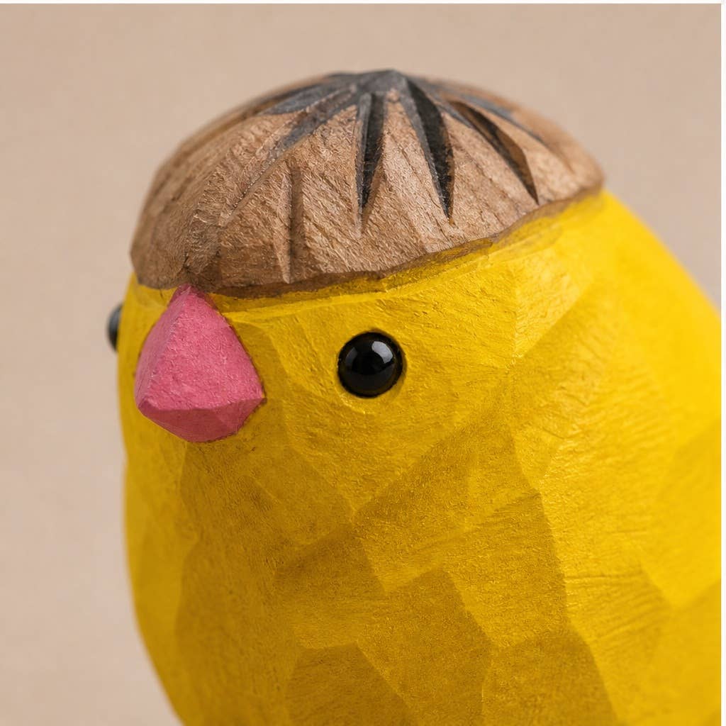 Artisan Hand-Carved Basswood Bird Figurine
