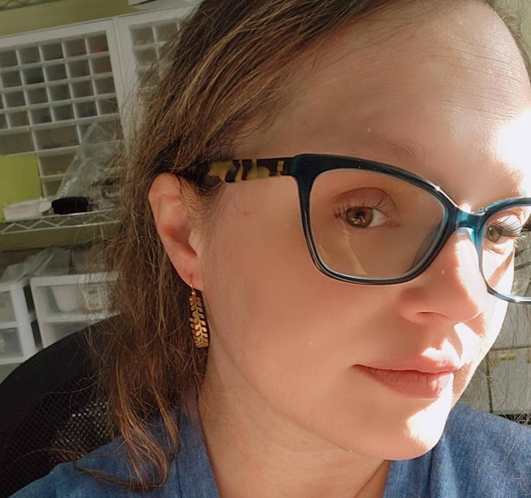 Brass Fern, Olive &amp; Myrtle Leaf, Wheat Hoop Dangle Earrings