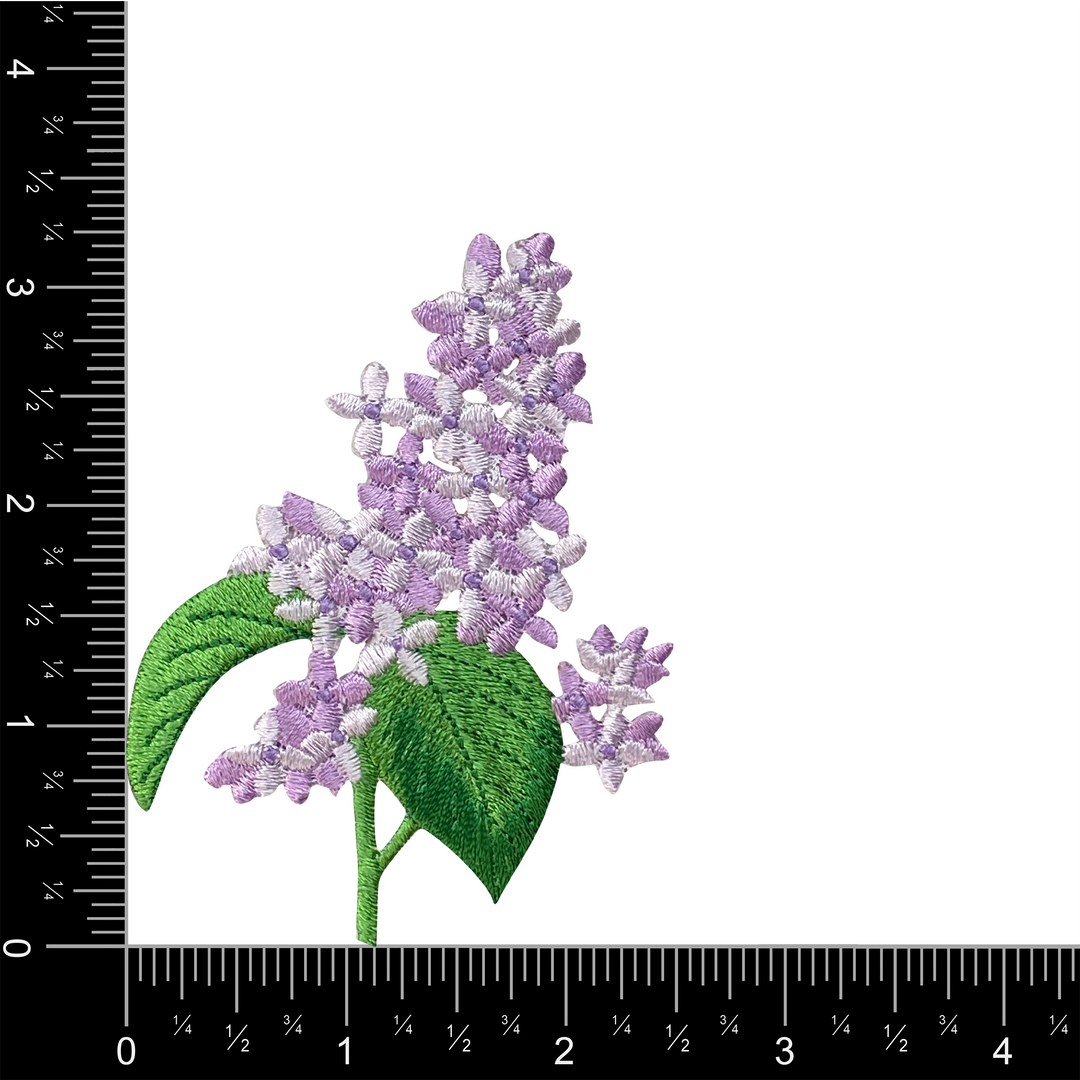 Lilac Flower, Realistic, Embroidered, Iron on Patch IR