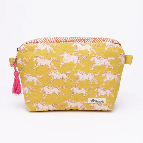 Horses Quilted Zipper Pouch