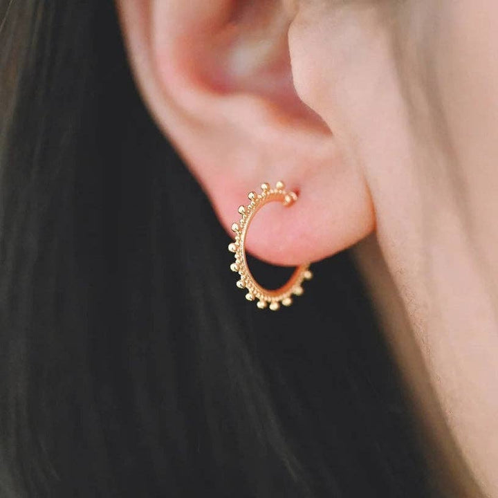 Dainty Gold Dot Hoops KT04