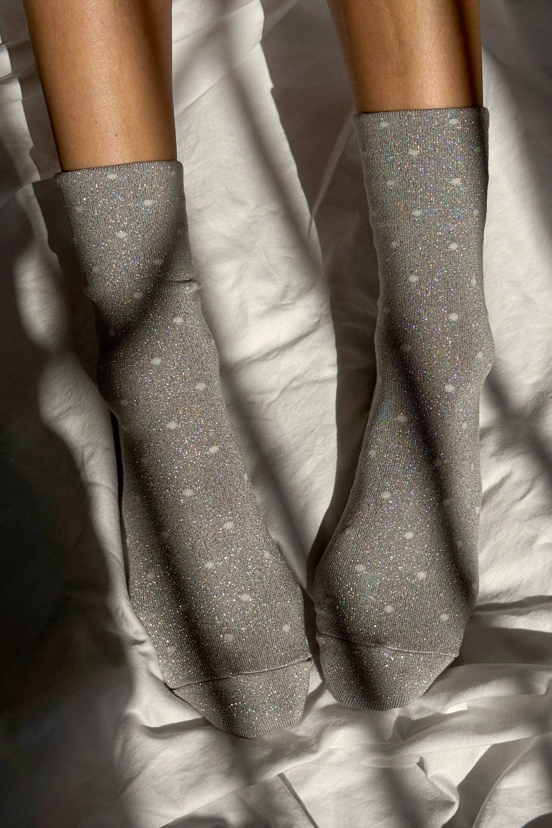 Lurex Patterned Sneaker Socks