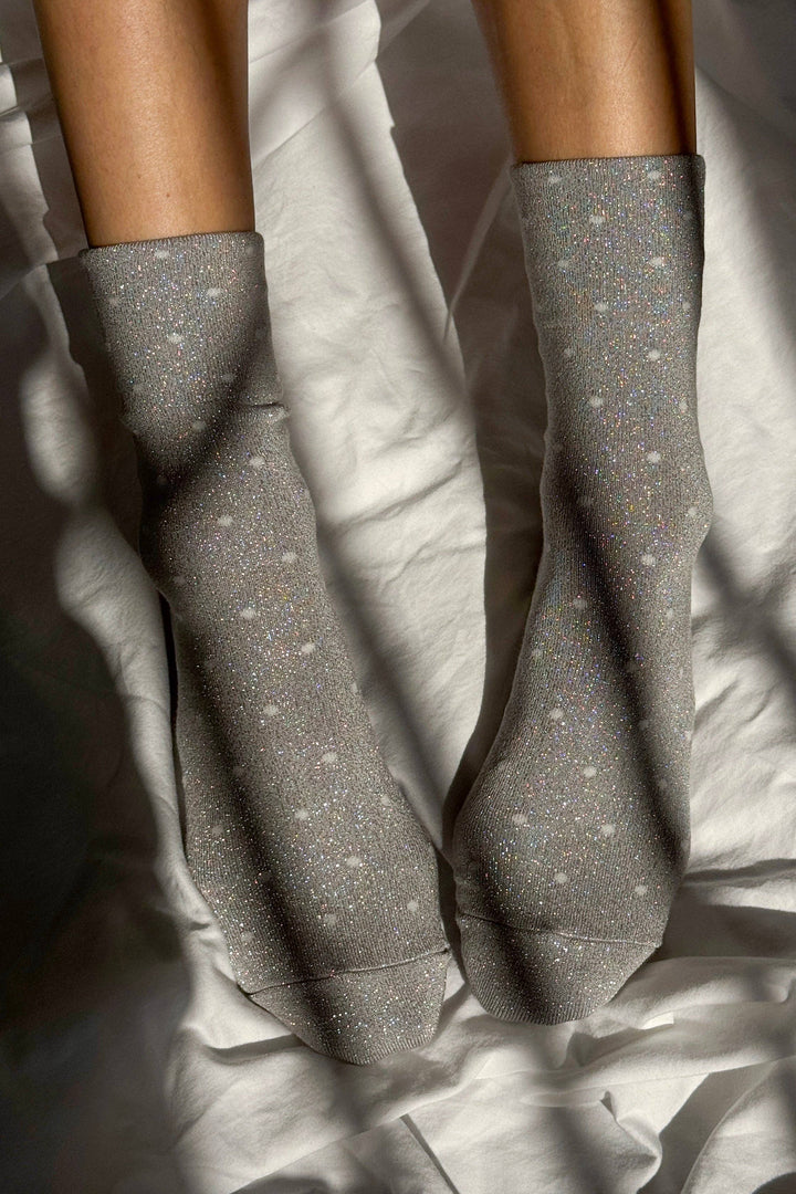 Lurex Patterned Sneaker Socks