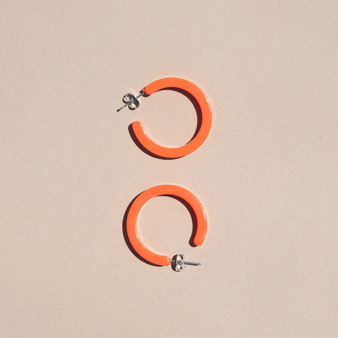 Alba | Cayenne | Orange Red Hoop Earrings | Large size NN27