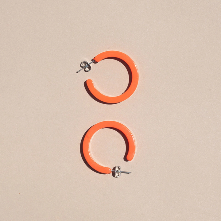 Alba | Cayenne | Orange Red Hoop Earrings | Large size NN27