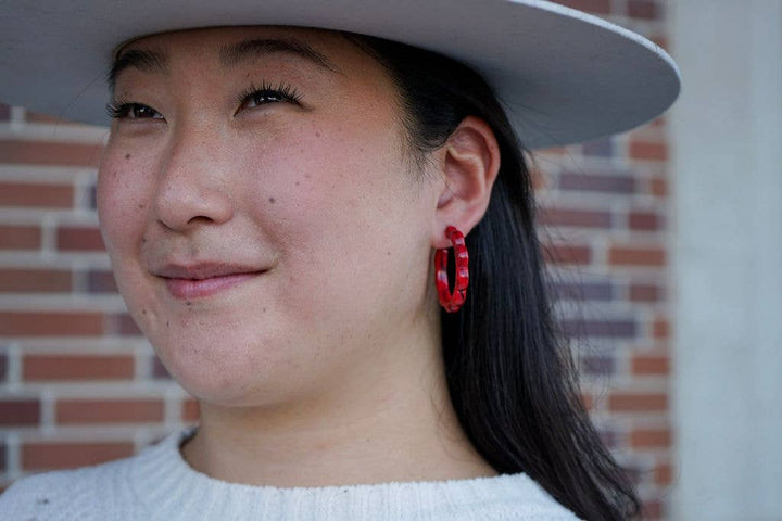 Scarlett Hoops - Crimson Red // Jewelry, Earrings, Fall SS238