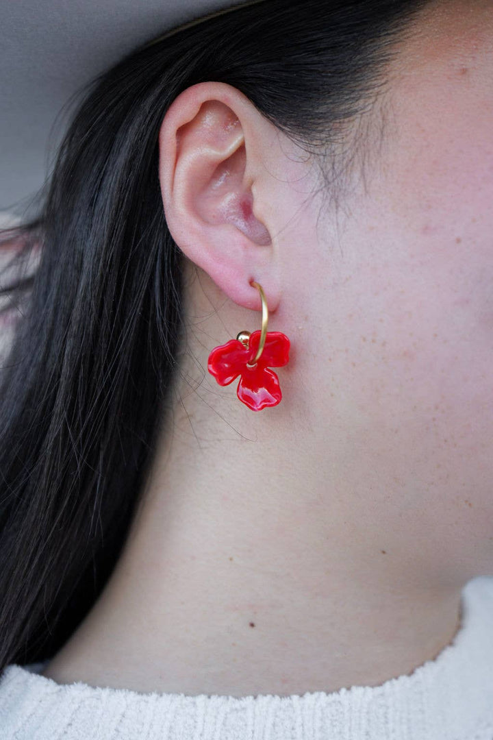 Magnolia Hoops - Poppy Red // Jewelry, Earrings, Fall SSF43