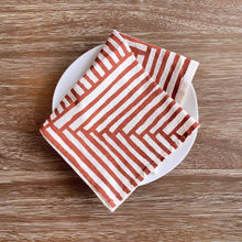 Load image into Gallery viewer, Natural Cotton Cloth Napkins, Warm Painterly Stripes