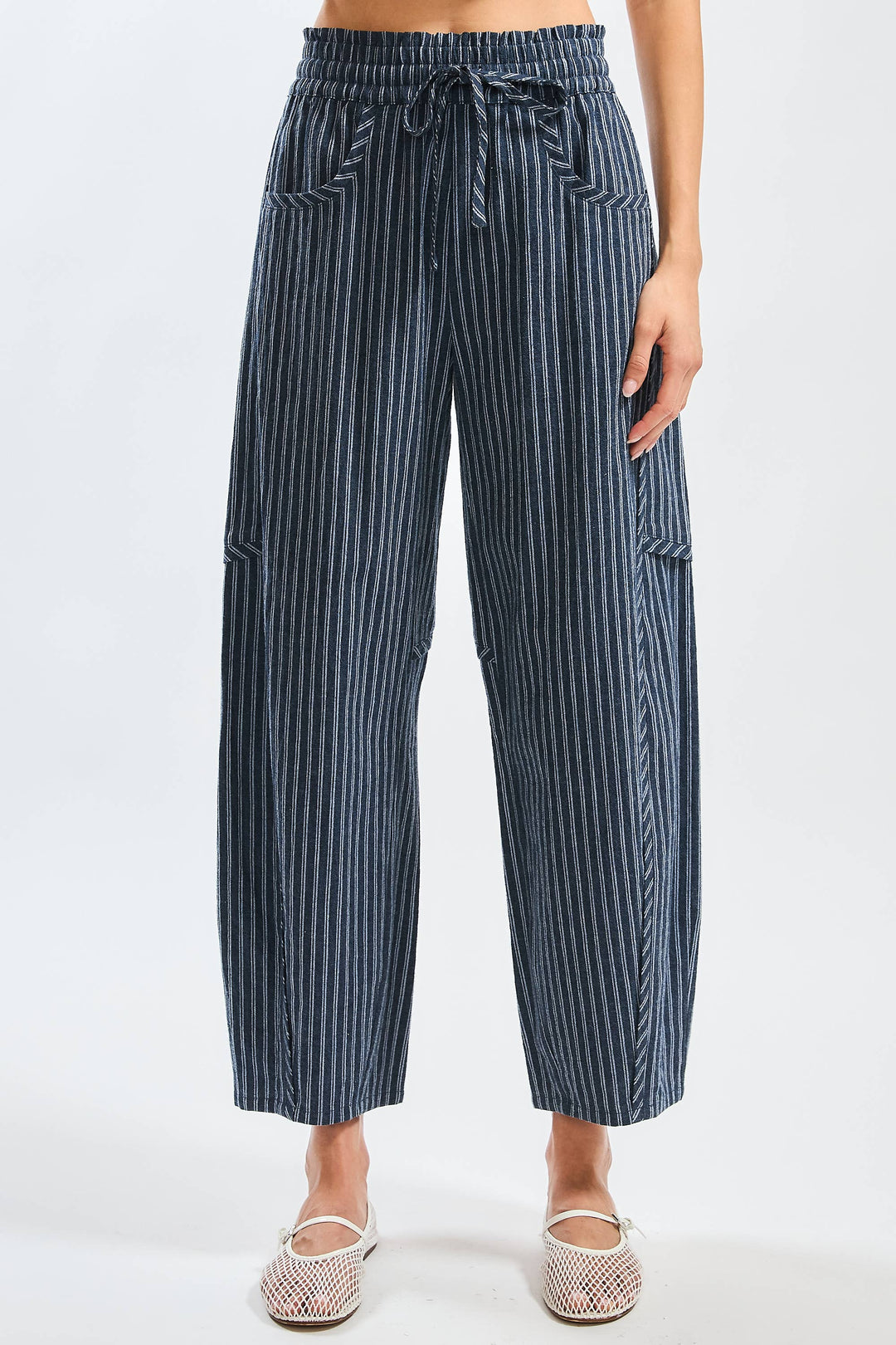 CB168 Pinstripe Drawstring Pants