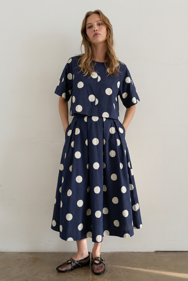 Polka Dot Back-Tie Top HS223