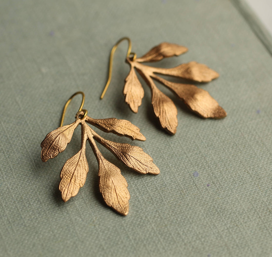 Gold Leaf Chandelier Earrings SP03