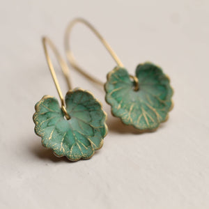 Green Clover Leaf Earrings SP12