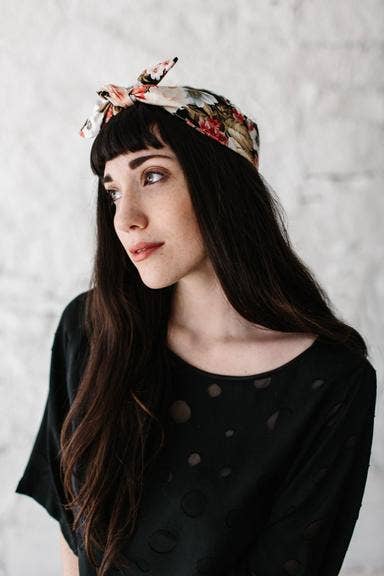 Mustard Yellow Floral Headwrap HH29