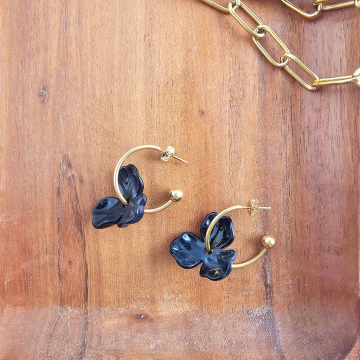 Magnolia Hoops - Black // Jewelry, Earrings, Fall SS237
