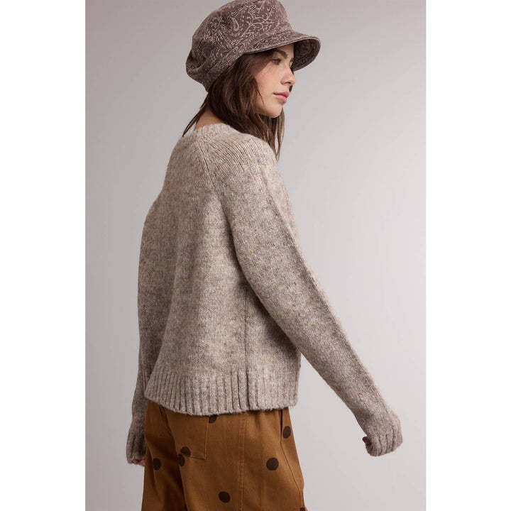 SPECKLED SOFT KNIT CREWNECK SWEATER / WL26