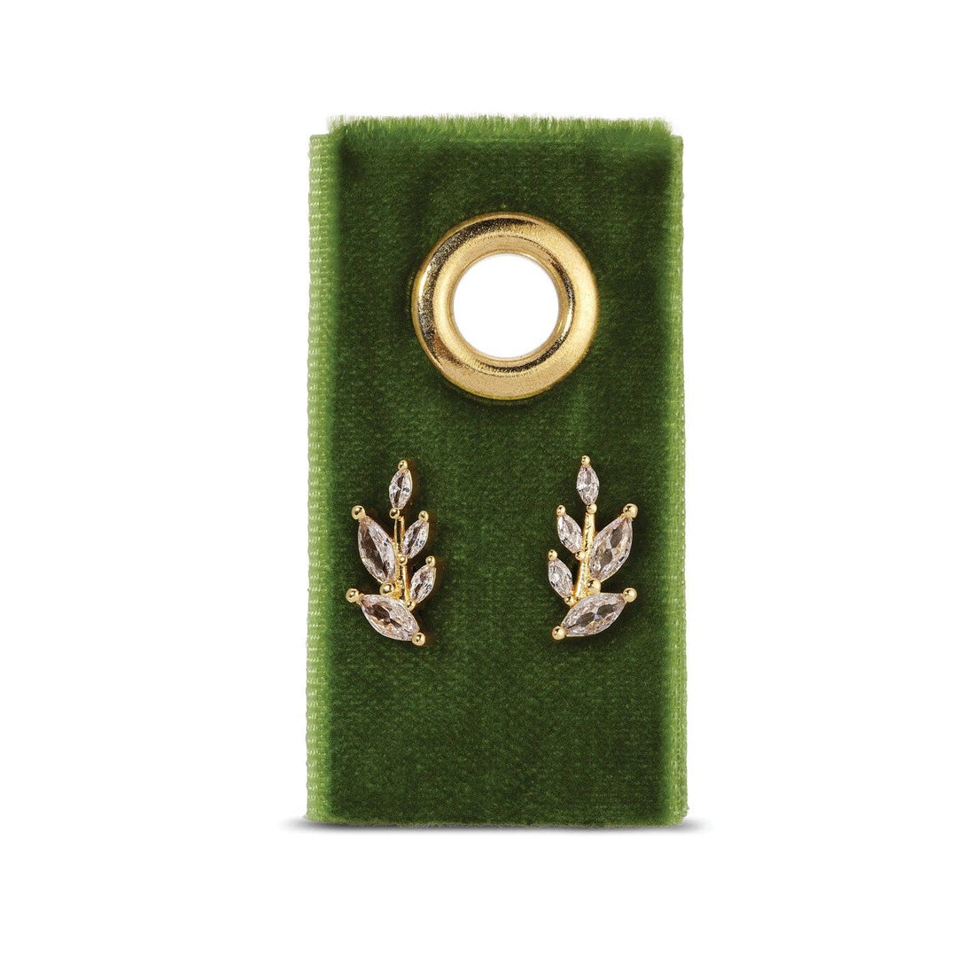 Leaf Studs On Velvet Gift Tag SP987