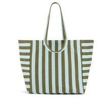Load image into Gallery viewer, ELISA TOTE BAG STRIPES AQUA / OLIVE
