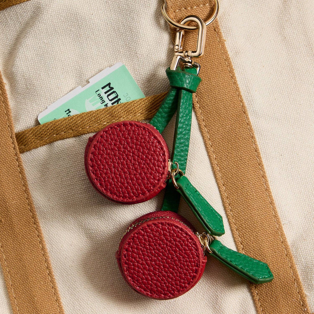 Cherry Bag Charm with Double Zipper Pouches FR101