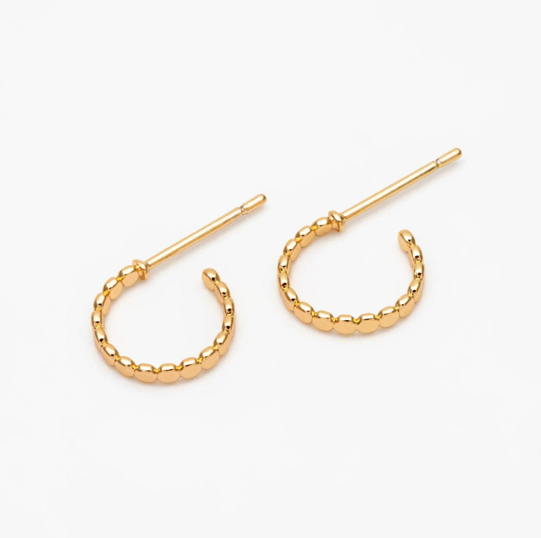 The Ali gold plated dainty hoop studs- hypoallergenic BRE82