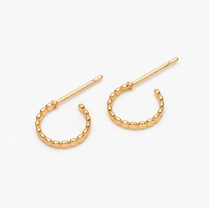 The Ali gold plated dainty hoop studs- hypoallergenic BRE82