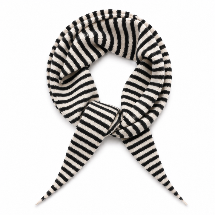 Slim Minimalist Knit Scarf – Two-Tone &amp; Striped EY76