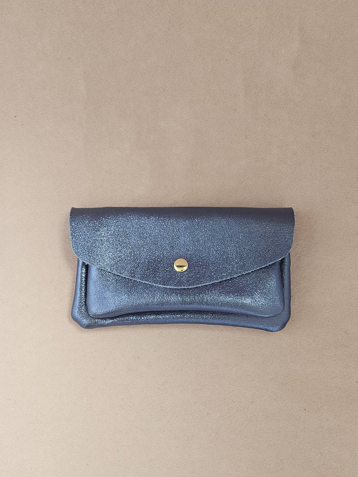 Kangaroo double pocket leather wallet Sky RM37
