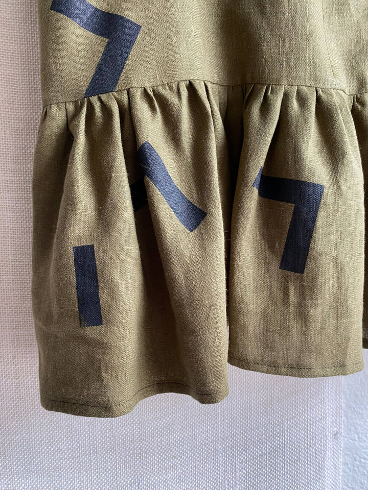 Olive linen top JL33
