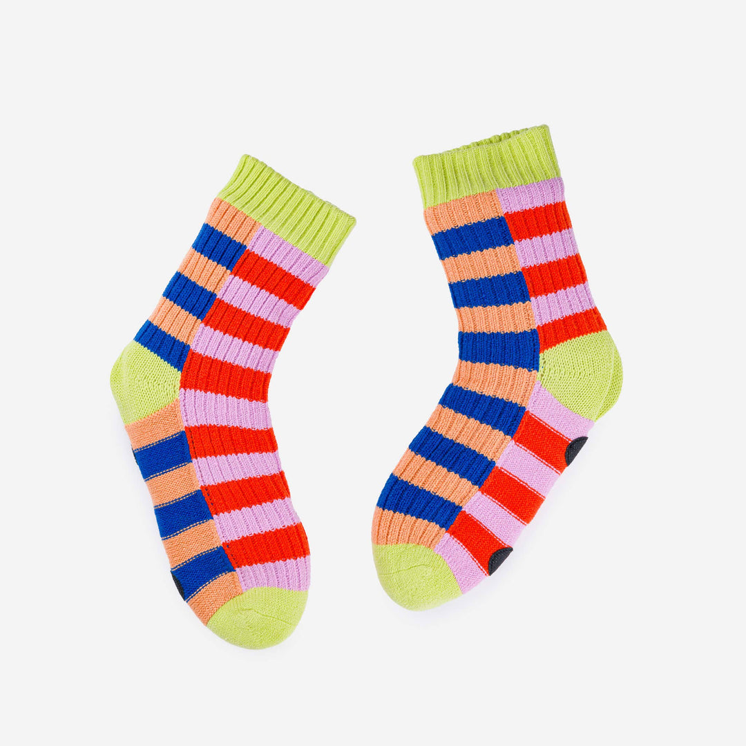 Super Stripe Knit House Socks VR983