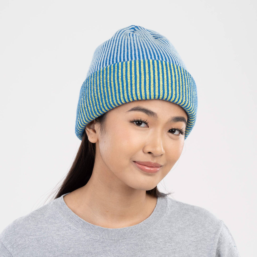 Pinstripe Plush Beanie