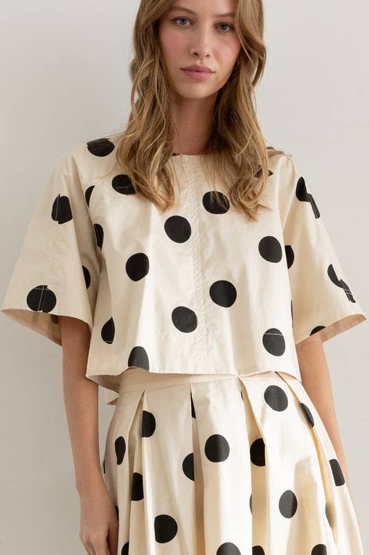 Polka Dot Back-Tie Top HS223