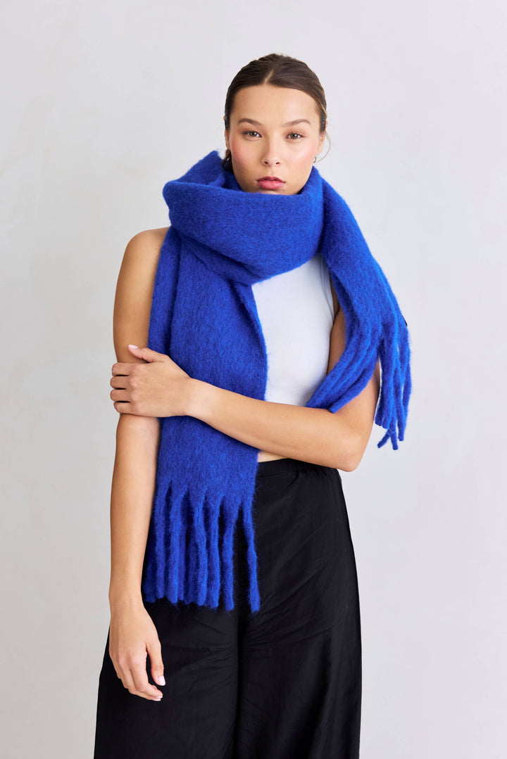 The Reykjavik Scarf with RWS Wool - Electric Blue - FW26